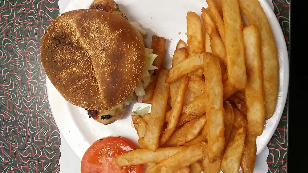 Chicken Sandwhich and Fries