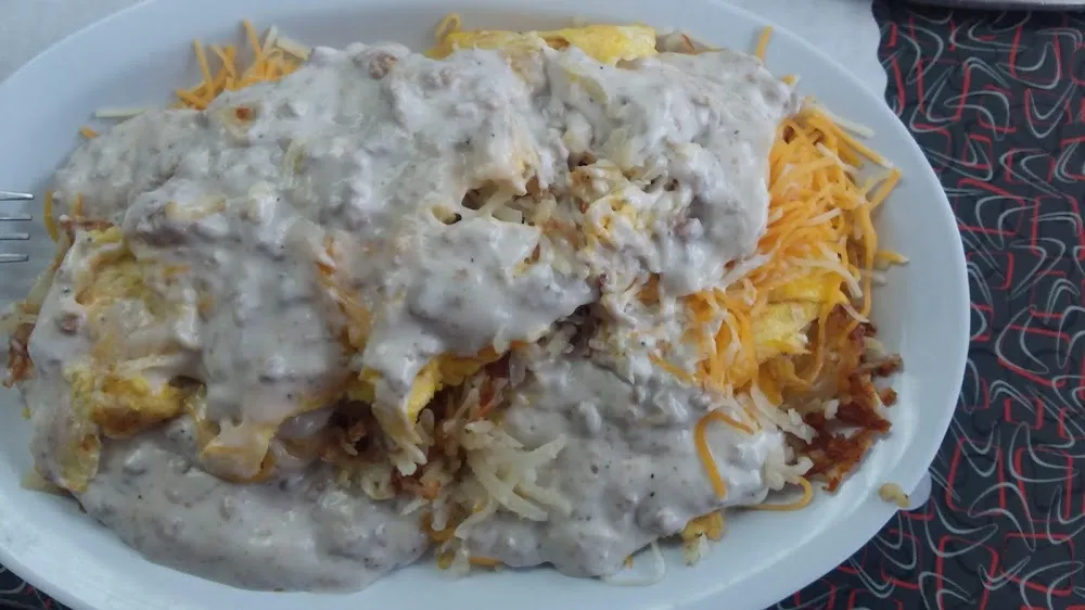 Southern Smothered Biscuit Platter with Country Sausage